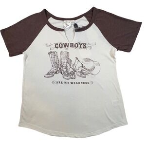 White Crow Graphic Tee Cowboys Are My Weakness Small Western‎ Cowgirl Farmcore